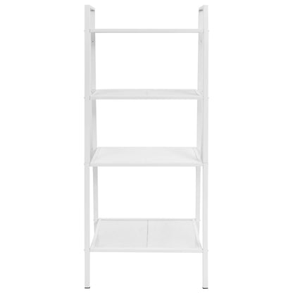 Libreria a Scala con 4 Ripiani in Metallo Bianco