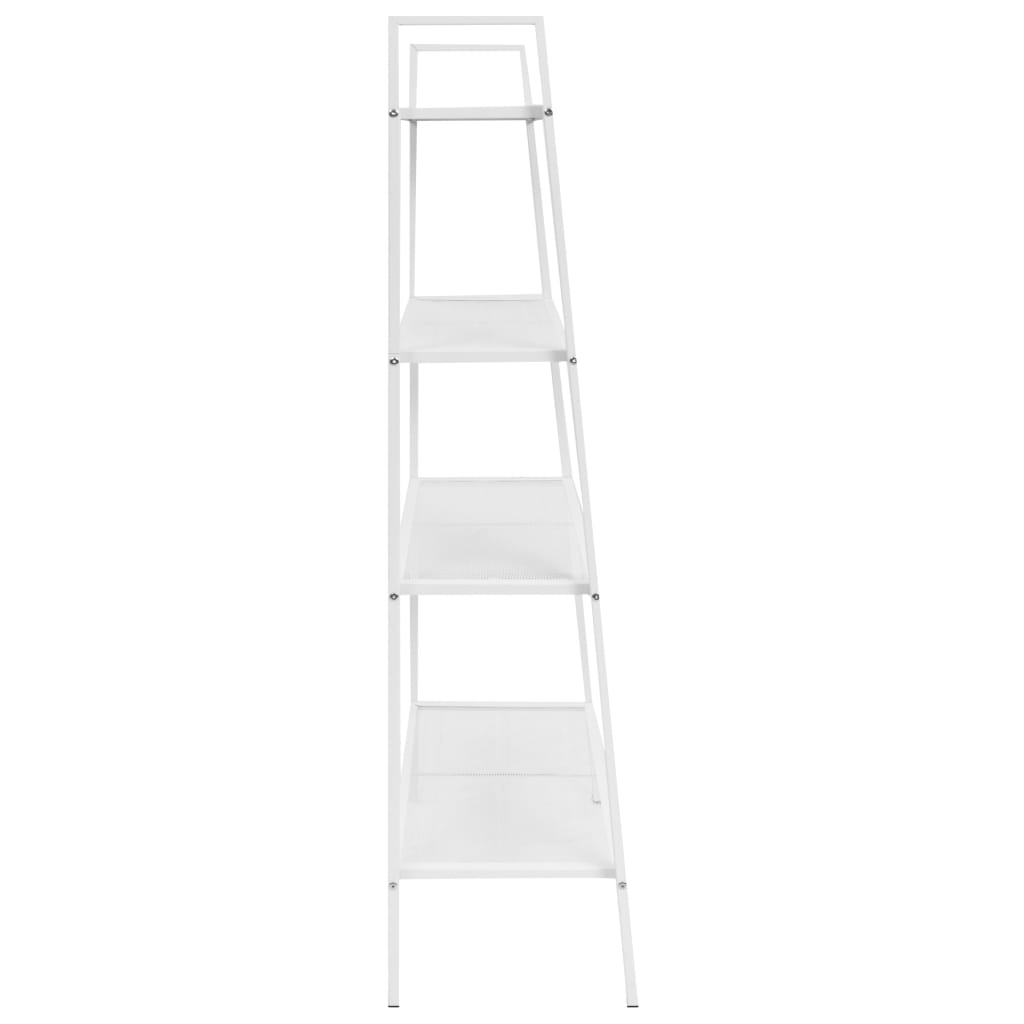Libreria a Scala con 4 Ripiani in Metallo Bianco