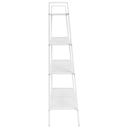 Libreria a Scala con 4 Ripiani in Metallo Bianco