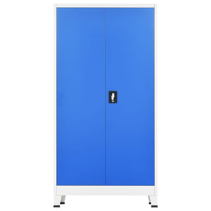 Armadietto con 2 Ante in Metallo 90x40x180 cm Grigio e Blu