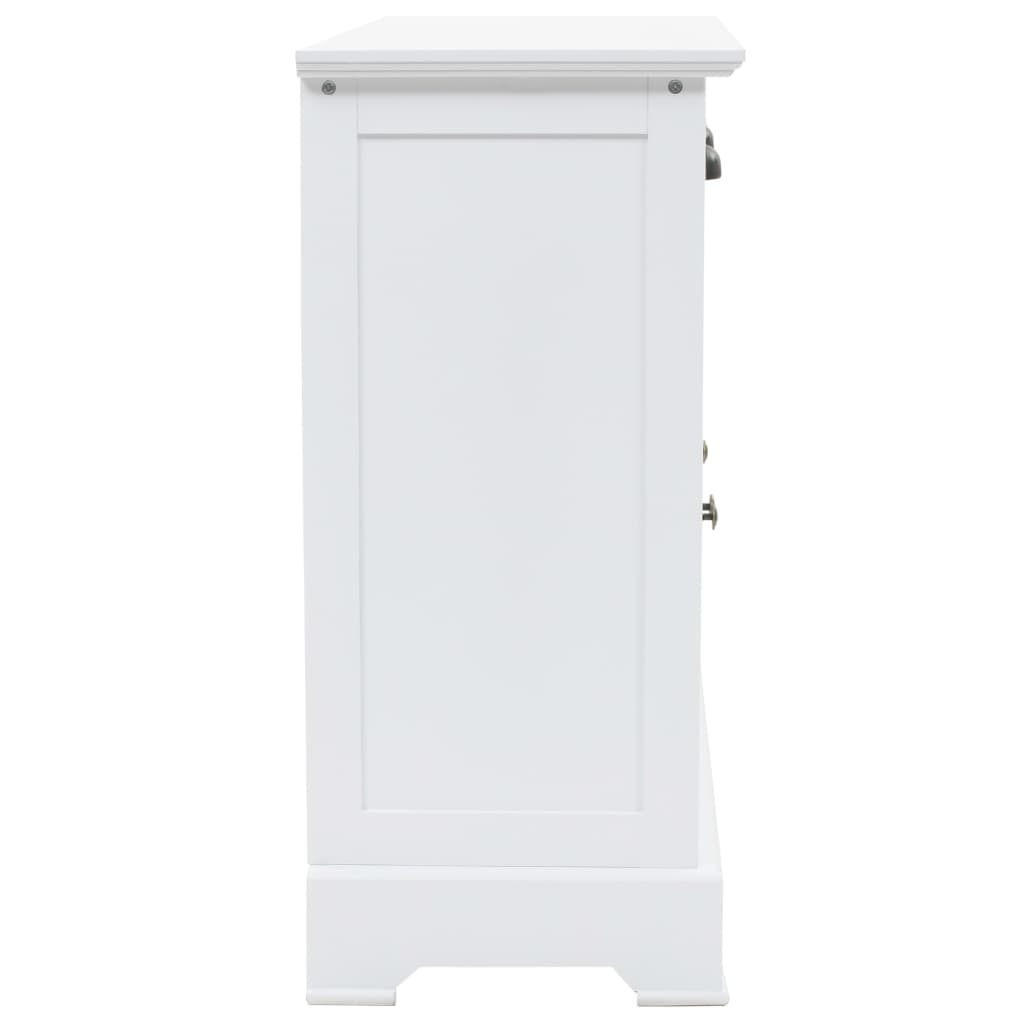 Credenza con 3 Ante in MDF e Legno di Pino 105x35x77,5 cm