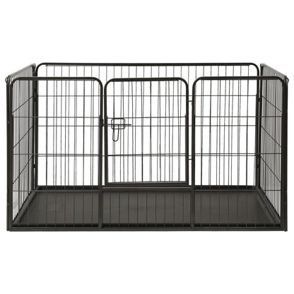 Box per Cuccioli in Acciaio 123x77,5x74,5 cm