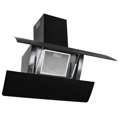 Cappa Aspirante a Muro Acciaio Inox 756 mÂ³/h 90 cm Nera