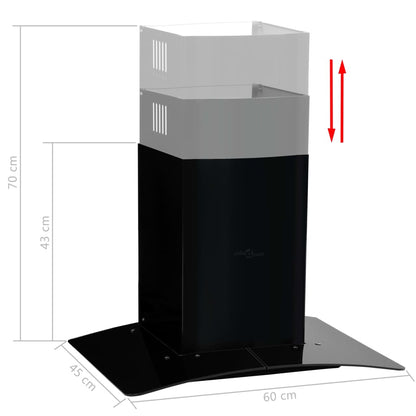 Cappa Aspirante a Muro Acciaio Inox 756 mÂ³/h 60 cm Nera
