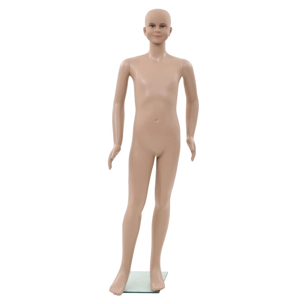 Manichino Bambino Figura Intera Base in Vetro Beige 140 cm