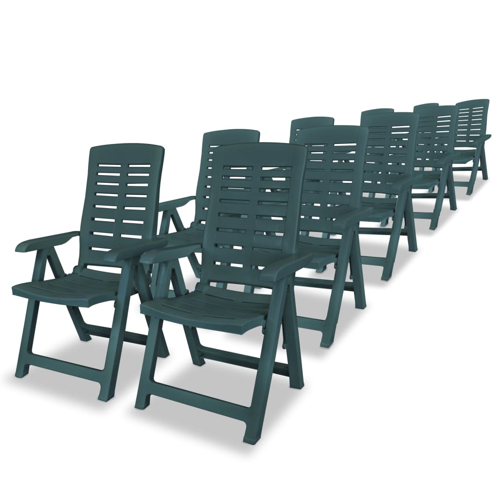 Set da Pranzo da Giardino 11 pz in Plastica Verde