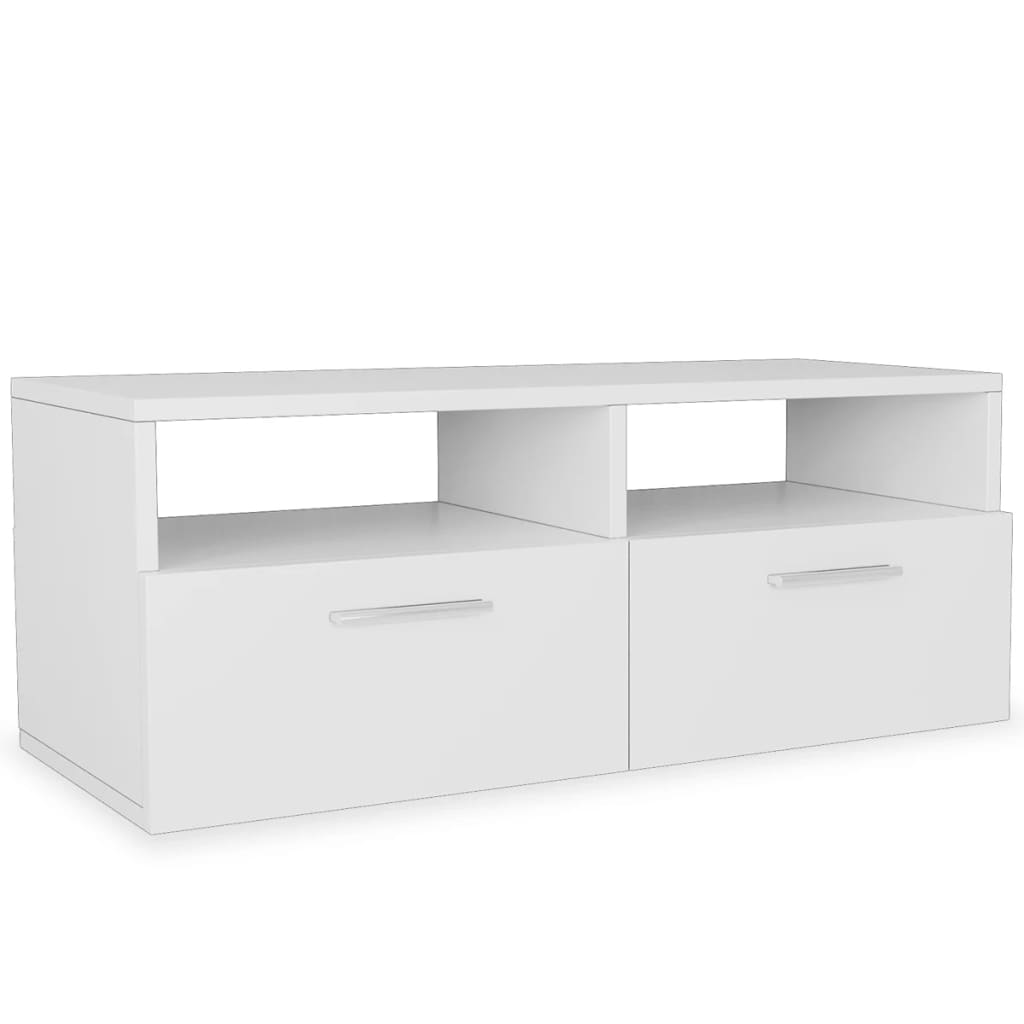 Mobili TV 2 pz in Legno Multistrato 95x35x36 cm Bianchi