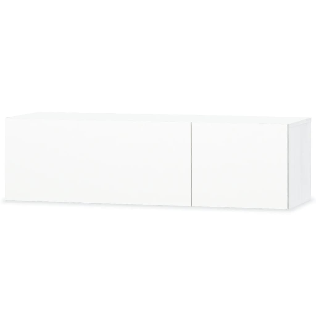 Mobili TV 2 pz in Legno Multistrato 120x40x34 cm Bianco Lucido