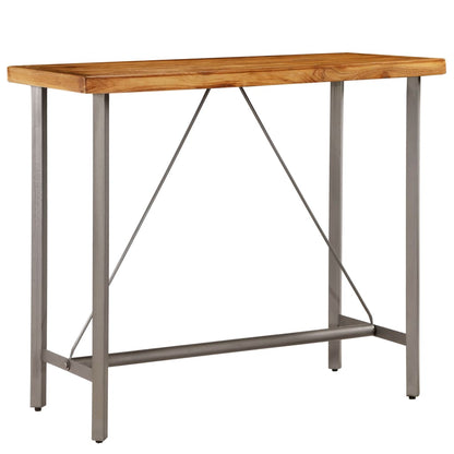 Tavolo da Bar in Teak Massello di Recupero 120x58x106 cm
