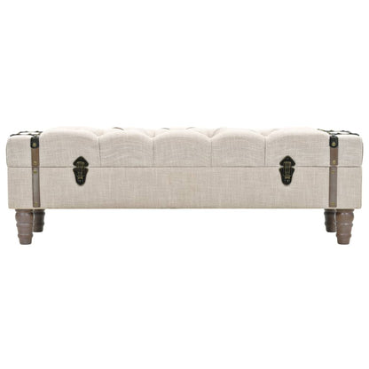 Cassapanca in Legno Massello e Acciaio 111x34x37 cm