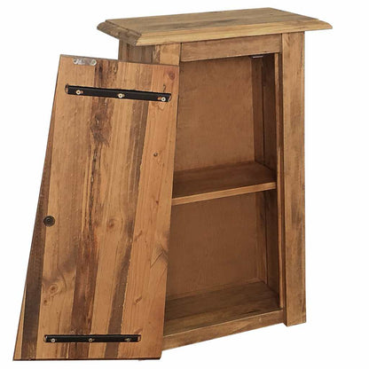 Mobile da Bagno a Parete in Legno Massello di Pino 42x23x70 cm