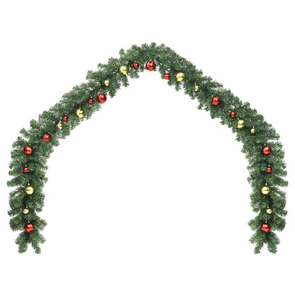 Ghirlanda di Natale Decorata con Palline e Luci a LED 10 m