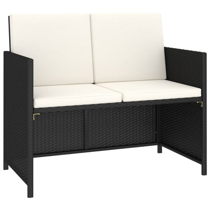 Set da Pranzo da Giardino 6 pz in Polyrattan e Acacia Nero
