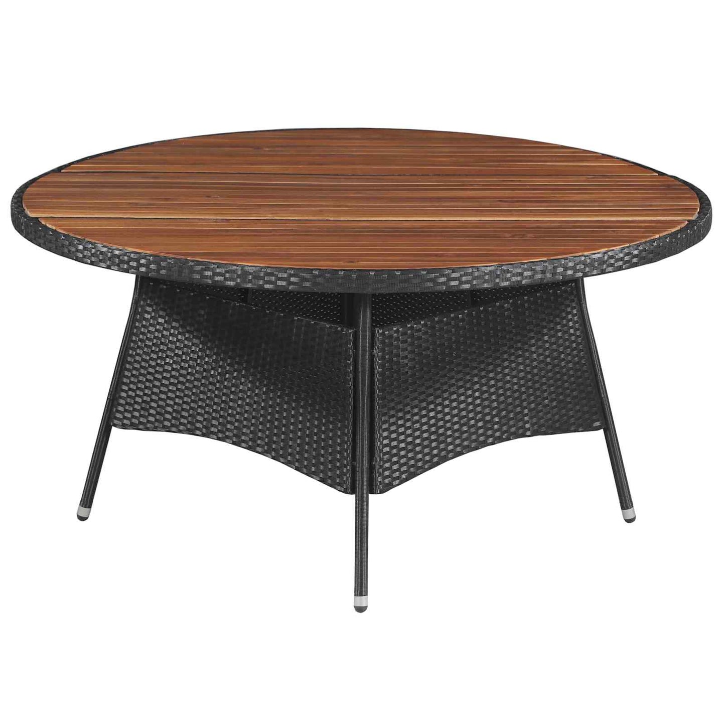 Set di Mobili 9 pcs Nero e Crema polyrattan