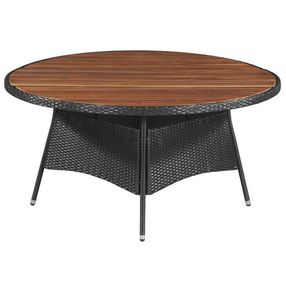 Set di Mobili 9 pcs Nero e Crema polyrattan