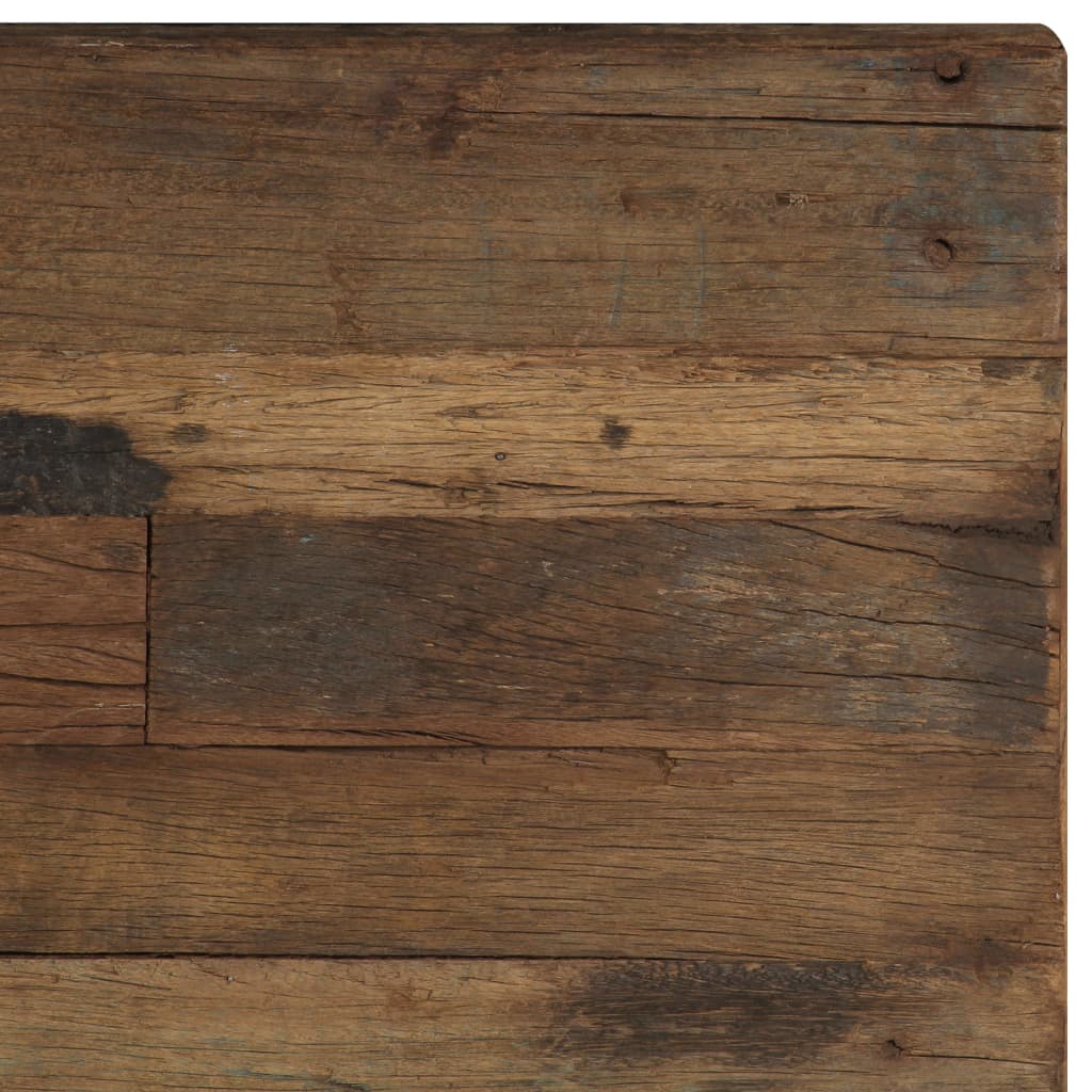 Tavolino Opium in Legno di Recupero e Acciaio 110x60x35cm