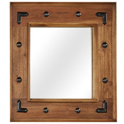 Specchio in Legno Massello di Acacia 50x50 cm