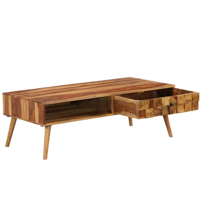Tavolino da CaffÃƒÂ¨ Legno Massello con Finitura Ambra 110x50x37cm