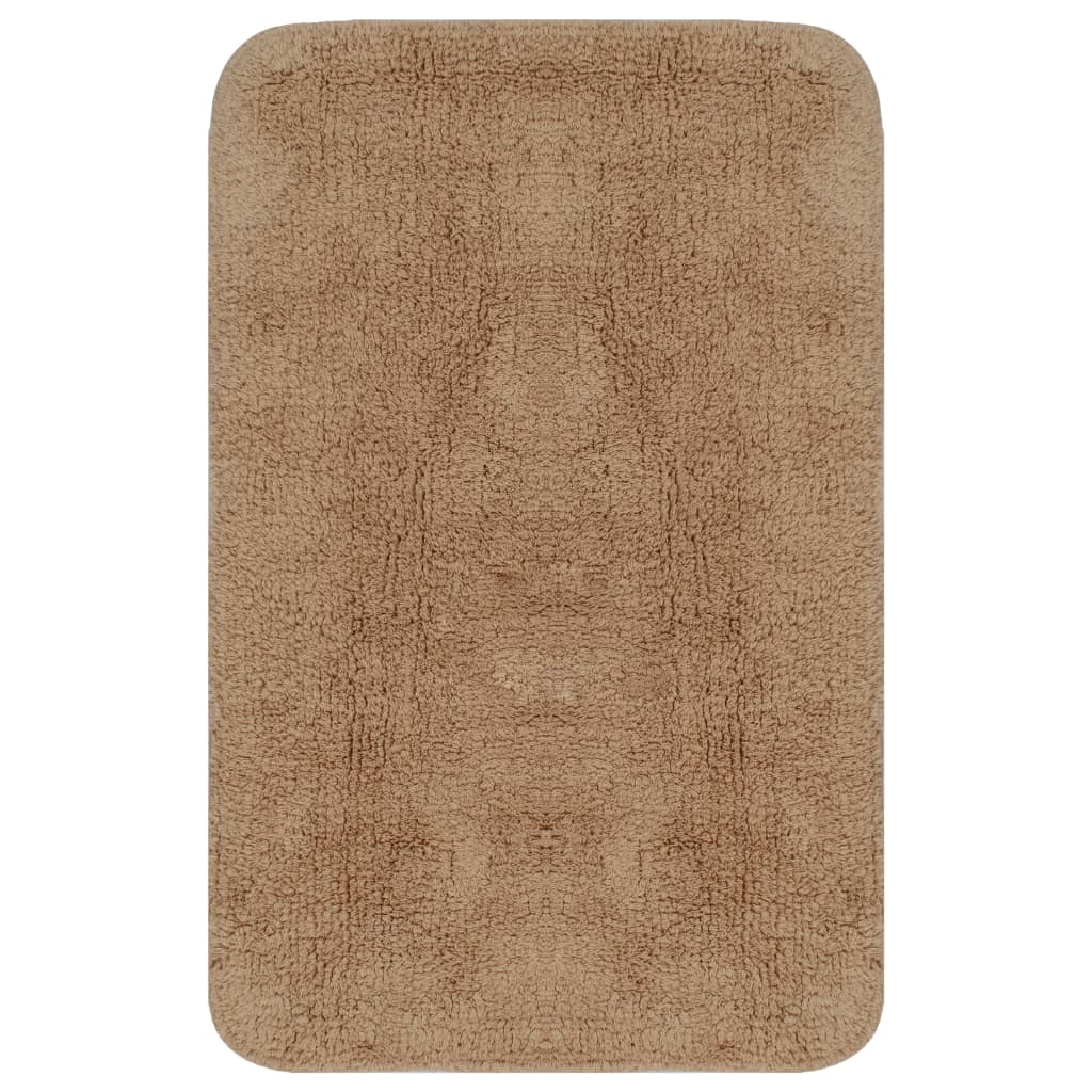Set Tappetini per Bagno 3 pz in Tessuto Beige