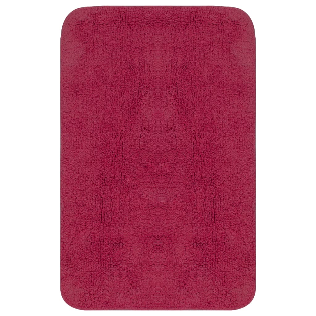 Set Tappetini per Bagno 3 pz in Tessuto Fucsia