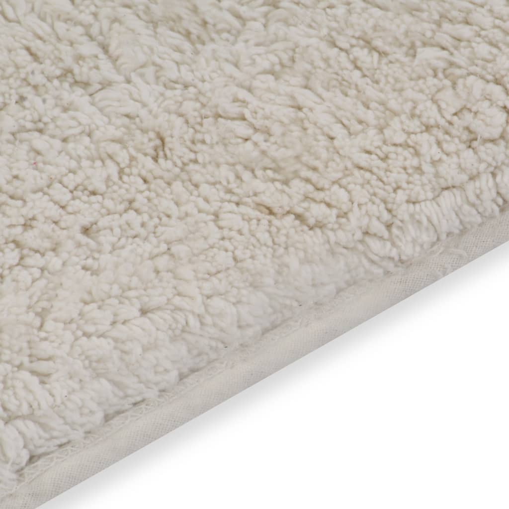 Set Tappetini per Bagno 2 pz in Tessuto Bianco