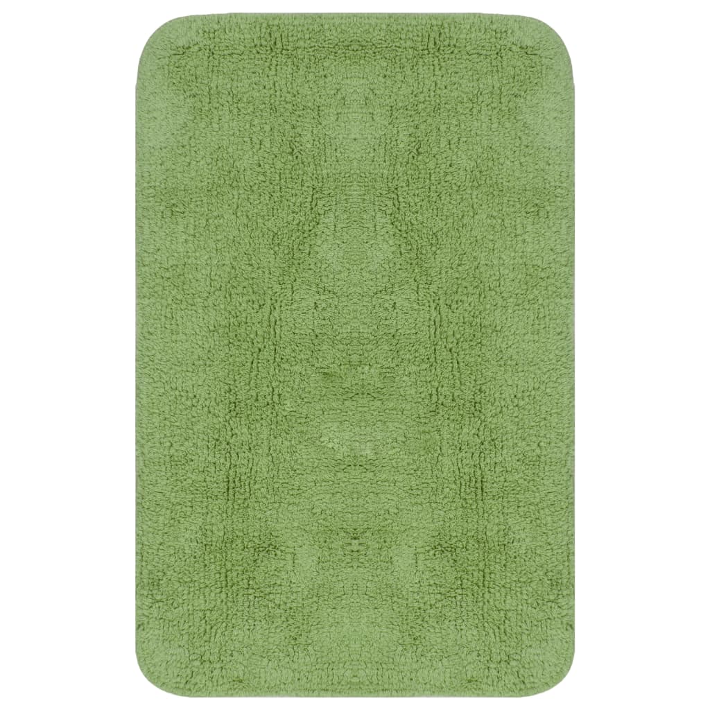 Set Tappetini per Bagno 2 pz in Tessuto Verde