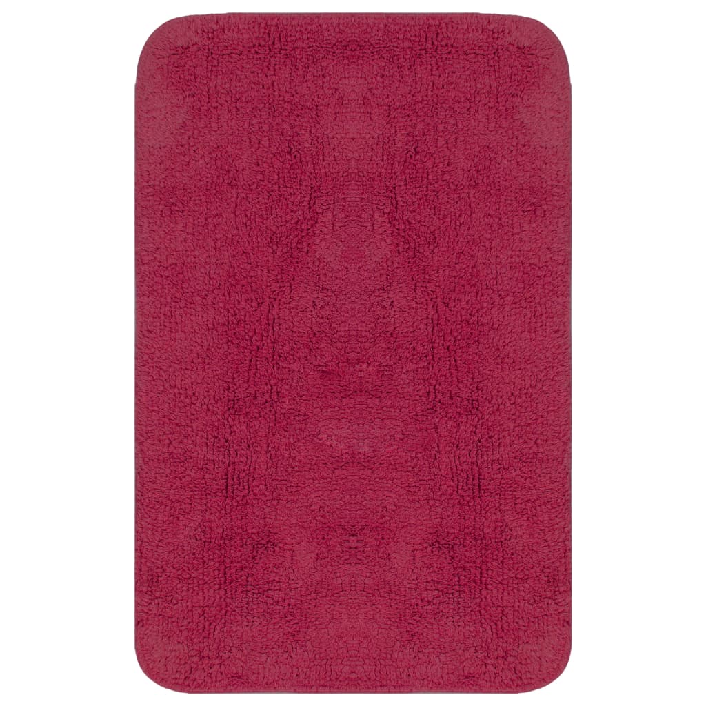 Set Tappetini per Bagno 2 pz in Tessuto Fucsia