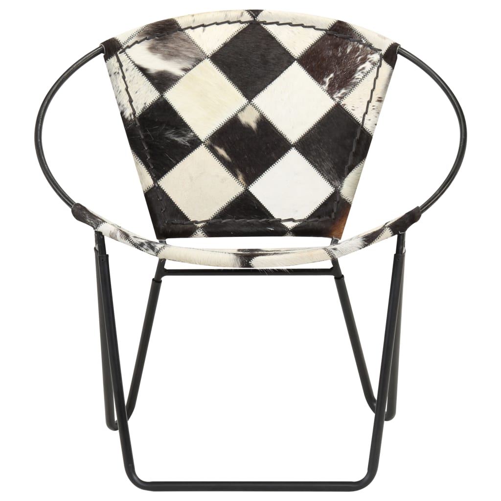 Sedia a Diamante Nera in Vera Pelle