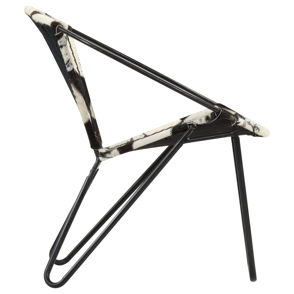 Sedia a Diamante Nera in Vera Pelle