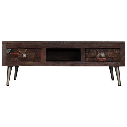 Tavolino da Salotto in Legno Massello di Recupero 100x60x35 cm