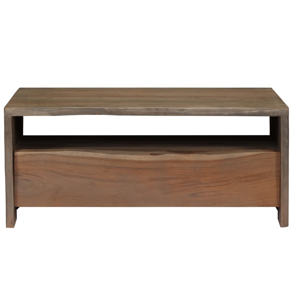 Tavolino da CaffÃ¨ in Legno Massello di Acacia 90x50x40cm Grigio
