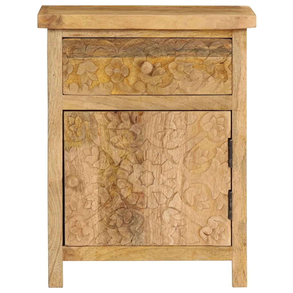 Comodino in Legno Massello di Mango 40x30x50 cm