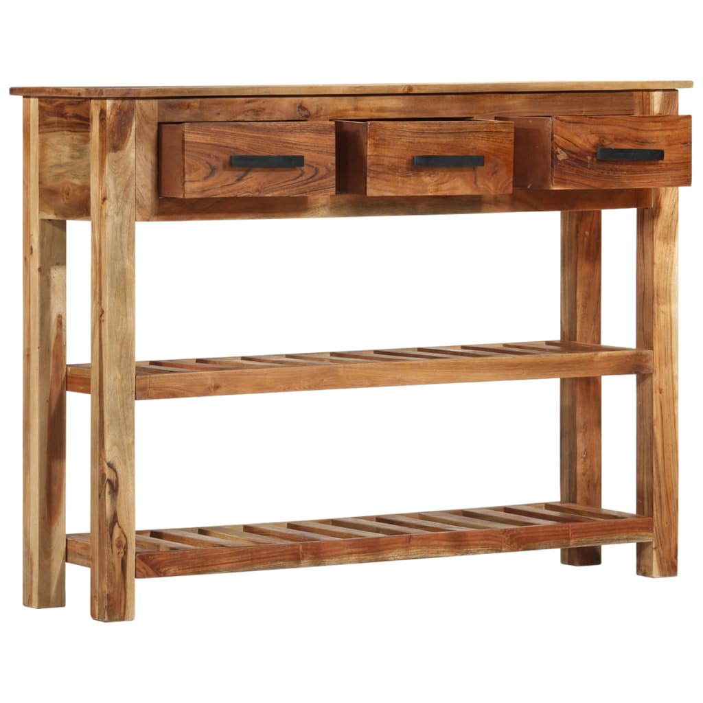 Credenza con 3 Cassetti 110x30x80 cm in Legno Massello