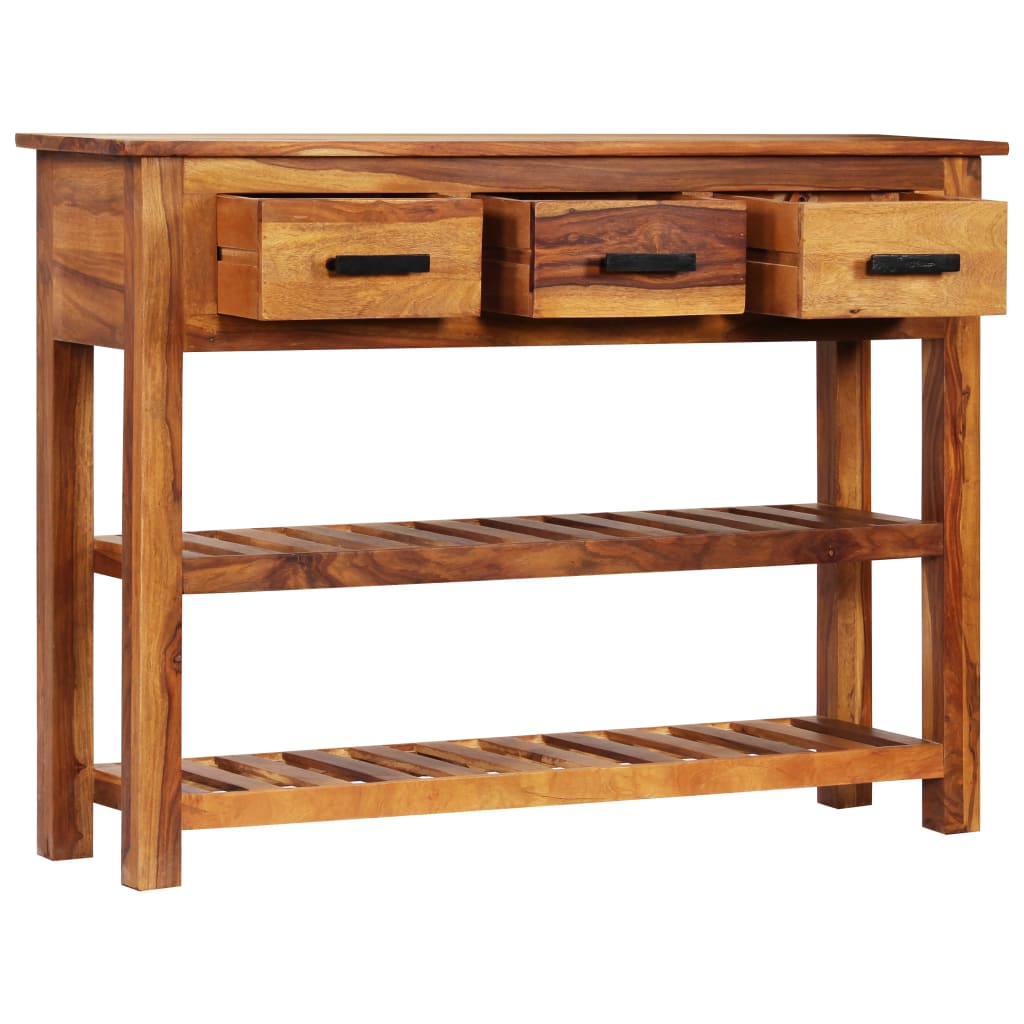 Credenza con 3 Cassetti 110x30x80 cm in Legno Massello