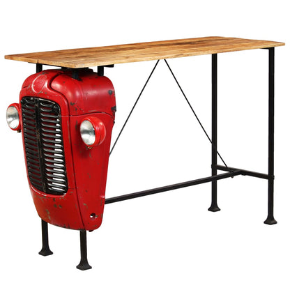 Tavolino da Bar Trattore in Mango Massello 60x150x107cm Rosso