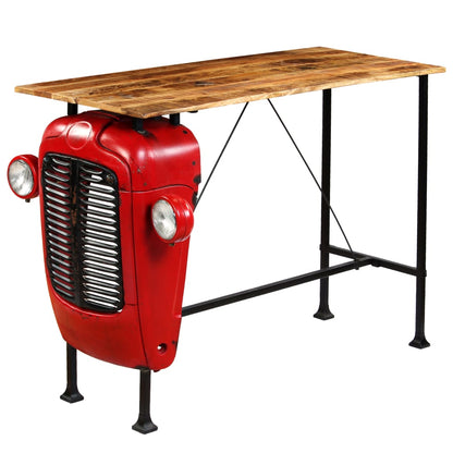 Tavolino da Bar Trattore in Mango Massello 60x150x107cm Rosso