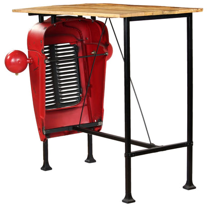 Tavolino da Bar Trattore in Mango Massello 60x150x107cm Rosso