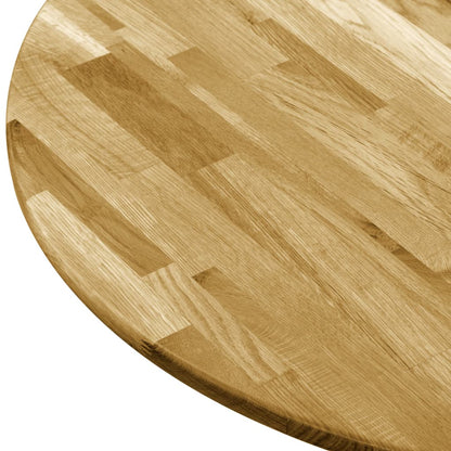 Piano del Tavolo Legno Massello di Rovere Circolare 23mm 700mm