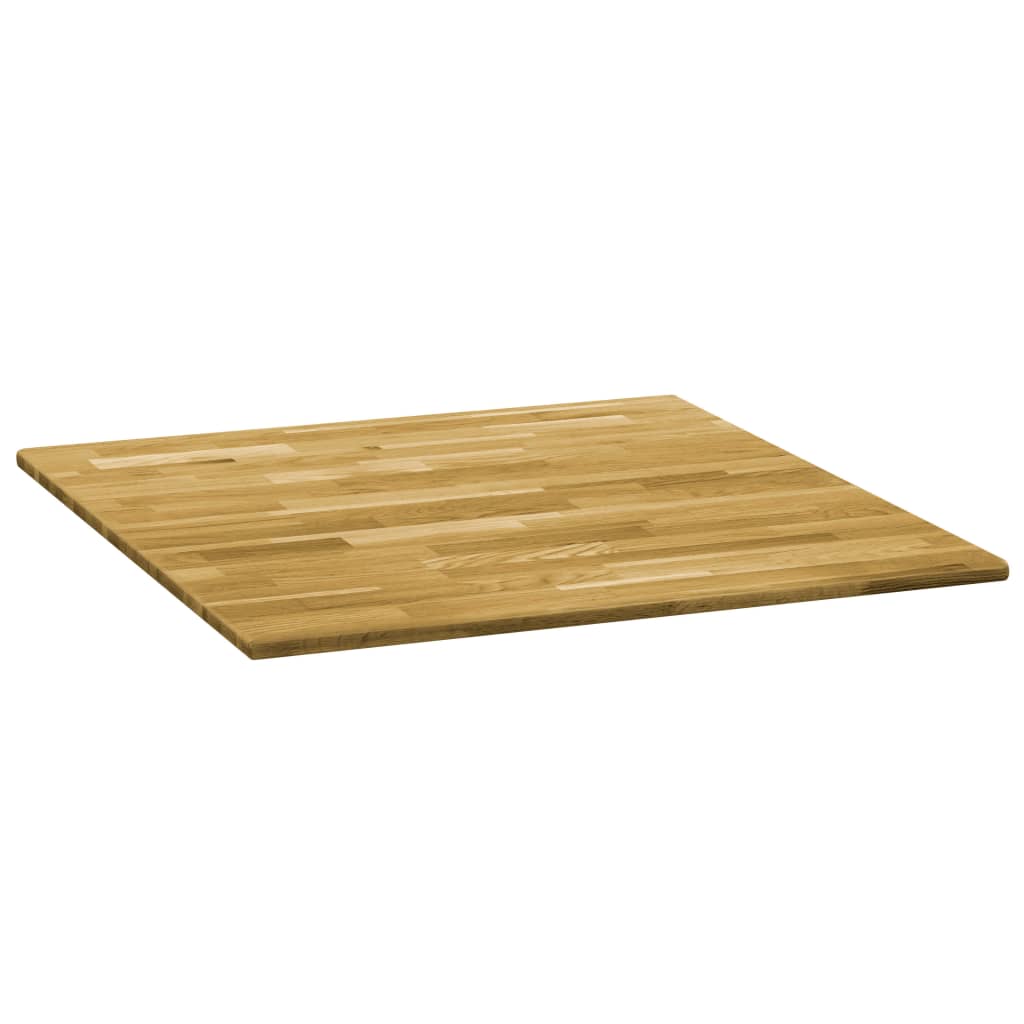 Piano del Tavolo Legno Massello di Rovere Quadrato 23mm 70x70cm