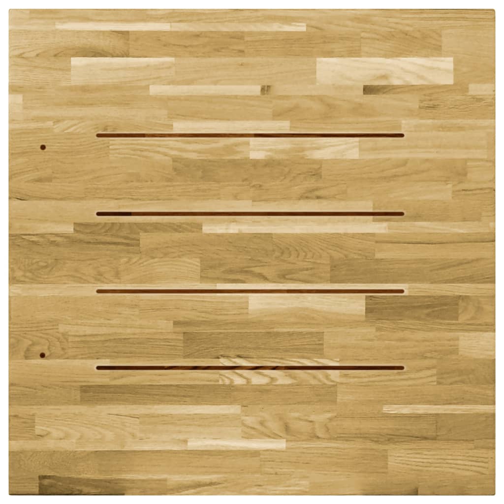 Piano del Tavolo Legno Massello di Rovere Quadrato 23mm 80x80cm