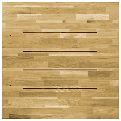 Piano del Tavolo Legno Massello di Rovere Quadrato 23mm 80x80cm