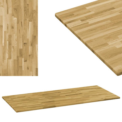 Piano del Tavolo Massello di Rovere Rettangolare 23mm 120x60 cm