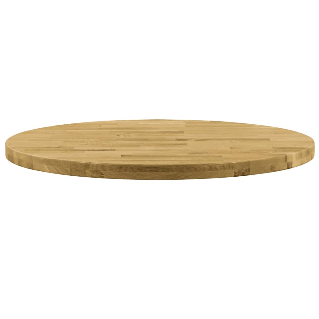 Piano del Tavolo Legno Massello di Rovere Circolare 44mm 800mm