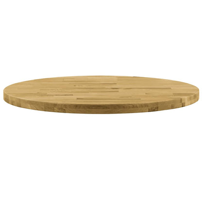 Piano del Tavolo Legno Massello di Rovere Circolare 44mm 800mm