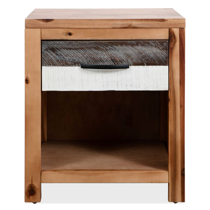 Comodino in Legno Massello d'Acacia 40x30x48 cm