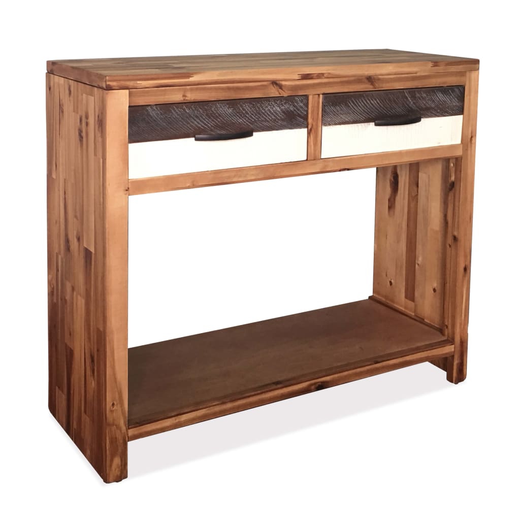 Tavolo Consolle in Legno Massello d'Acacia 86x30x75 cm