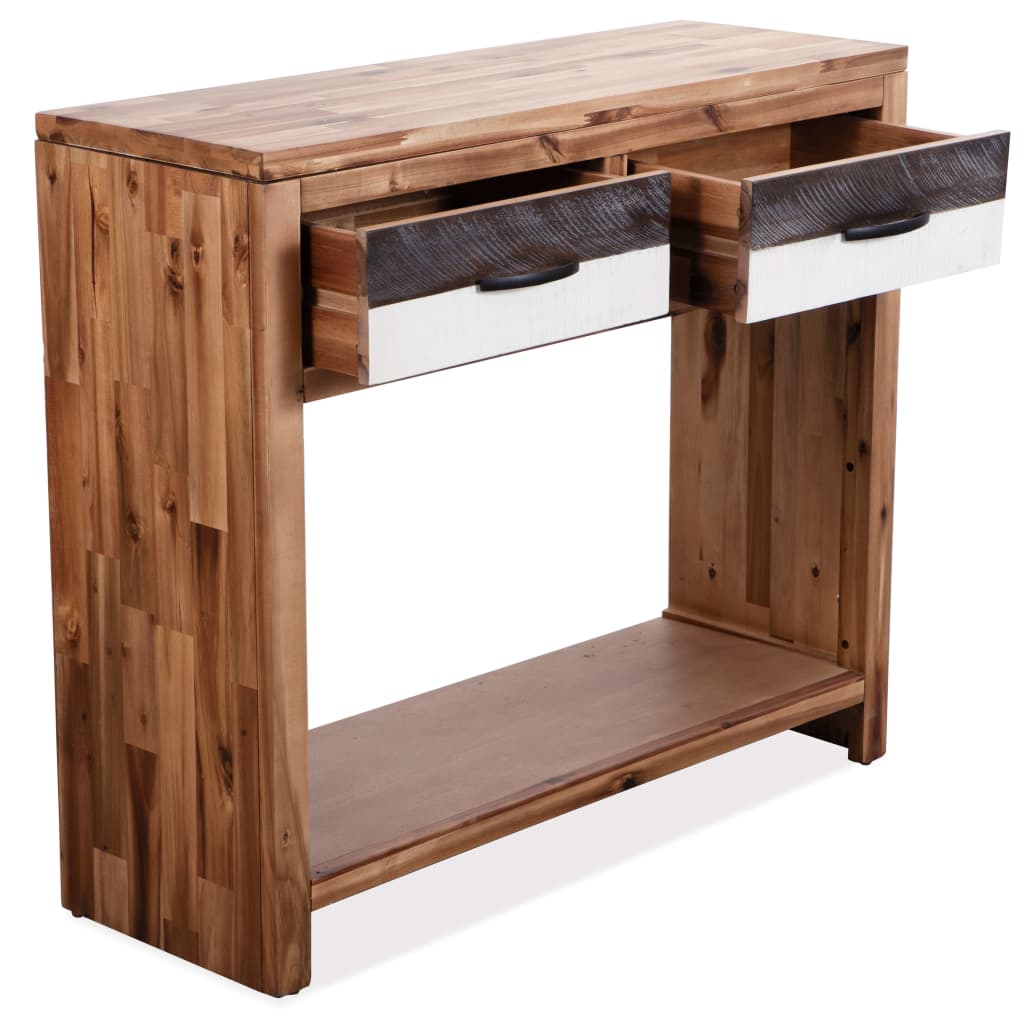 Tavolo Consolle in Legno Massello d'Acacia 86x30x75 cm
