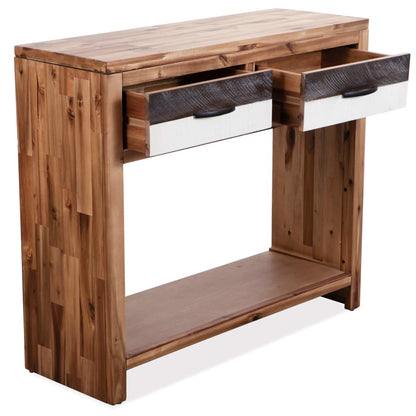 Tavolo Consolle in Legno Massello d'Acacia 86x30x75 cm