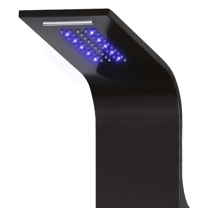 Pannello Doccia in Alluminio 20x44x130 cm Nero