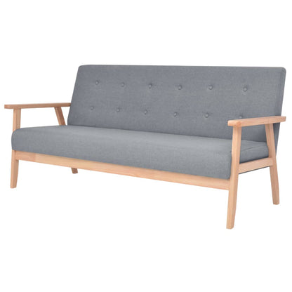 Set di Divani 3 pz in Tessuto Grigio Chiaro